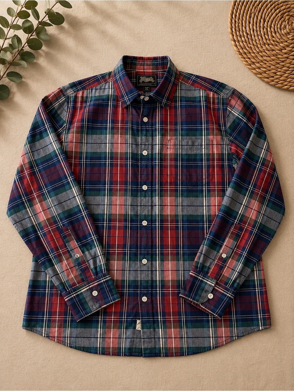 Roots Canada Plaid Button Up Shirt Men’s Medium 100% Cotton